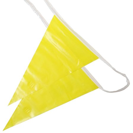 THE BRUSH MAN Perimeter Marking Flags - Yellow, 100’ Line, 10PK PENNANT OSHA Y